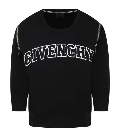 felpa nera givenchy|Felpa in cotone con logo in Nero .